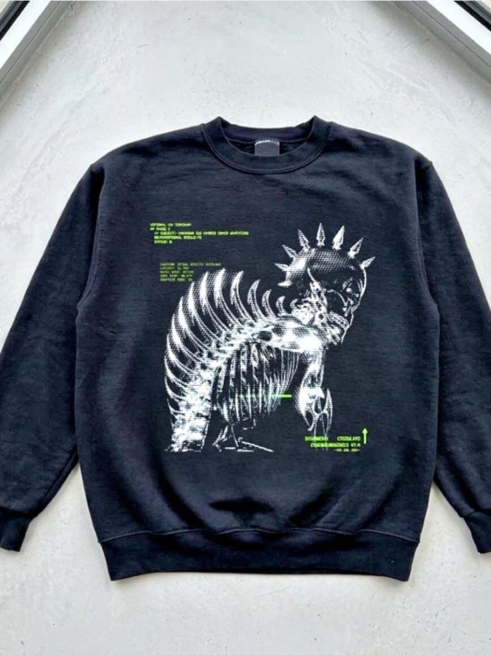 Skeleton Graphic Sweatshirt in Black Like New